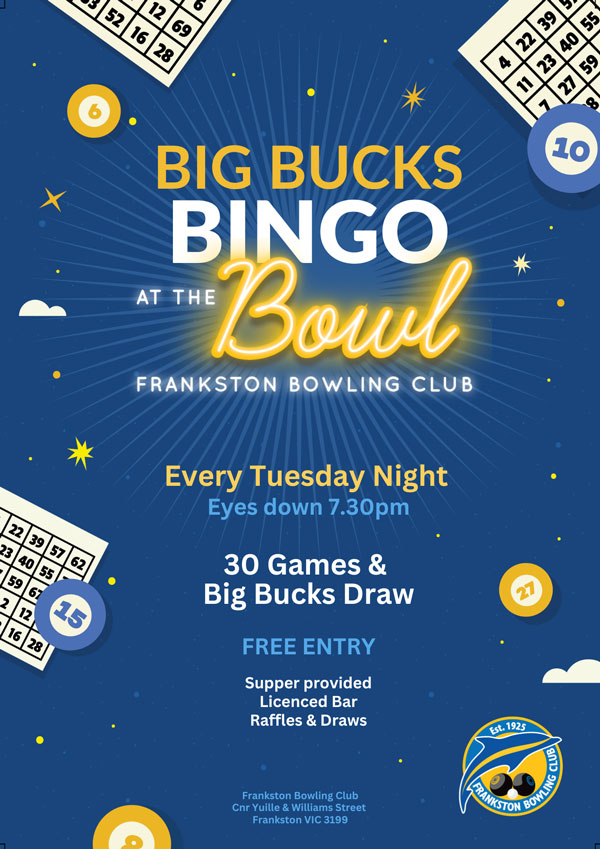 Bingo in Frankston Tuesday nights